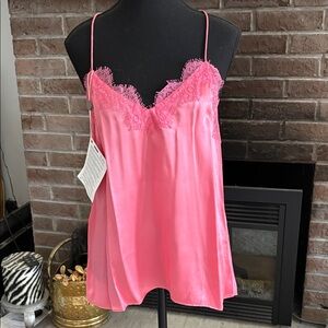 Cami NYC Hot Pink Silk Lace-Trim Camisole